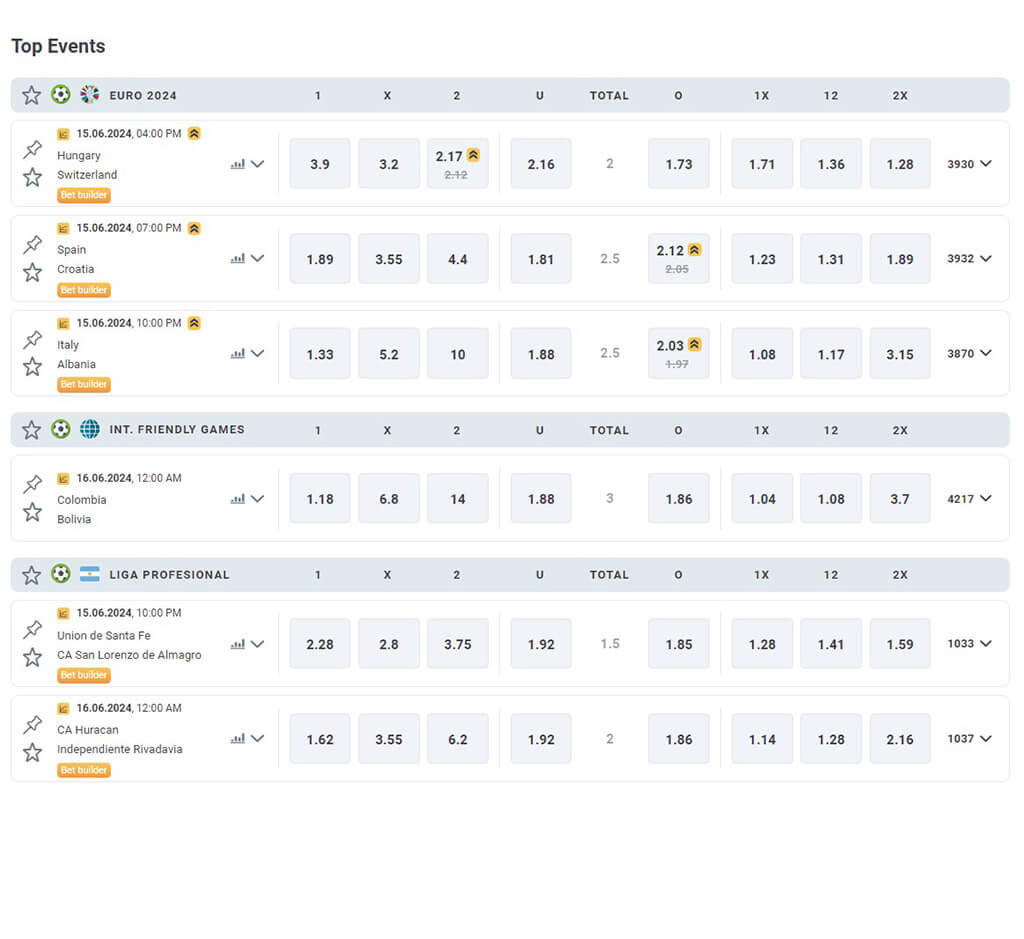 Scommesse sportive di 20Bet su PC