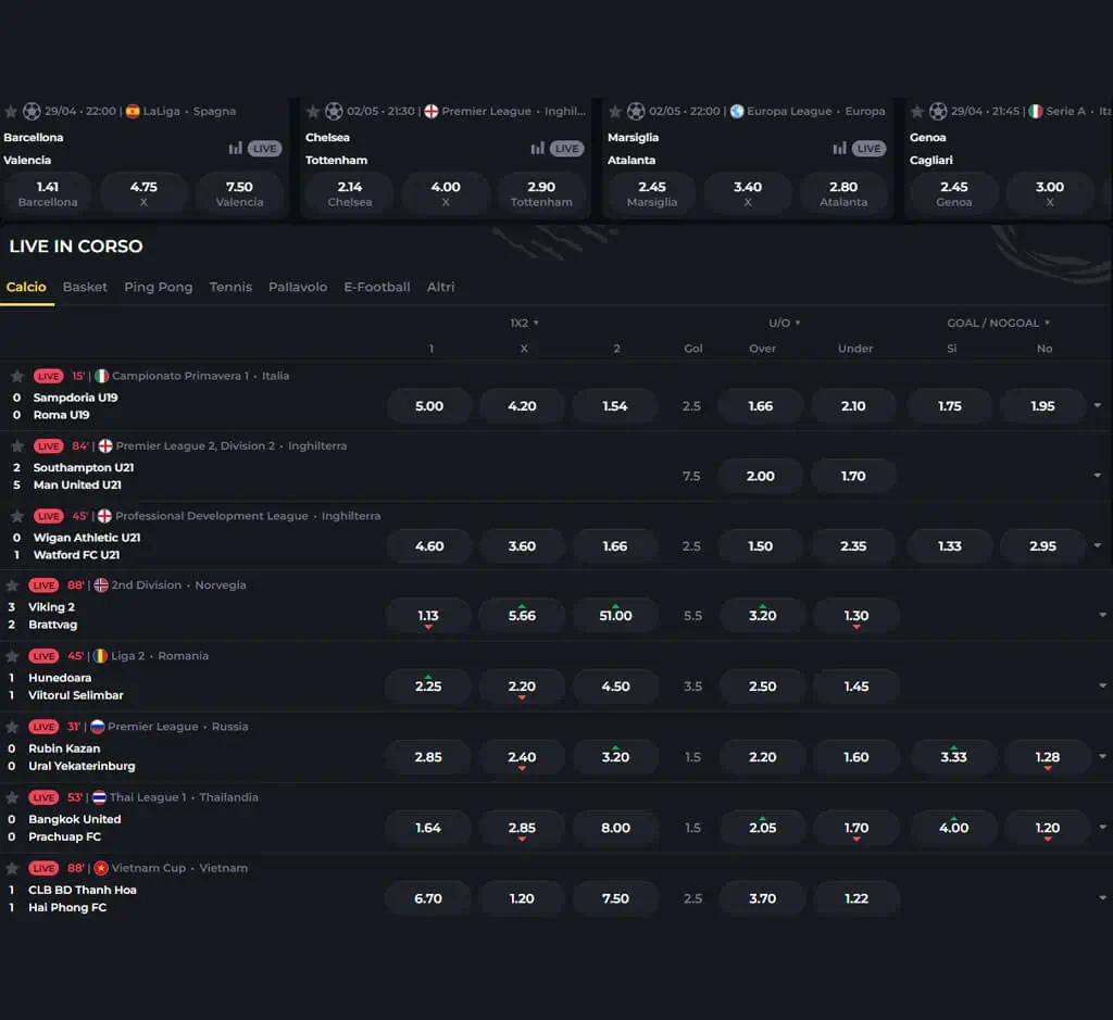 Scommesse sportive di Boomerang su PC