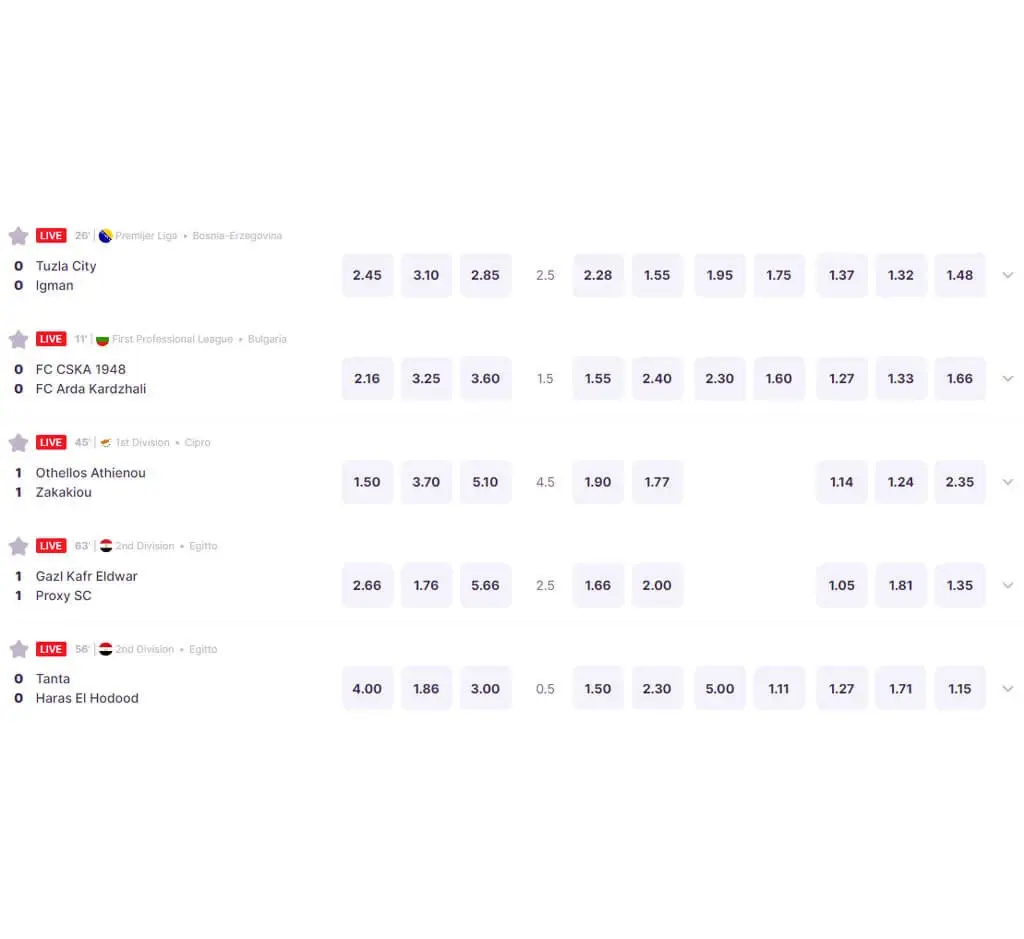 Scommesse sportive di Playzilla su PC